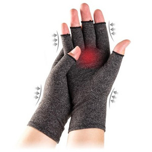 TFUSOM Fingerless Compression Gloves for Arthritis & Joint Pain Relief - Medium Gray