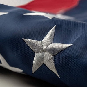 1x1.5 Ft Outdoor Embroidered American Flag with Heavy-Duty Brass Grommets