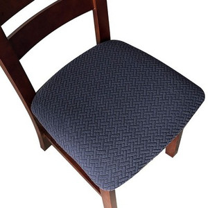 Genina Navy Blue Dining Chair Seat Covers 4-Pack – Stretch Fit 16"–20"