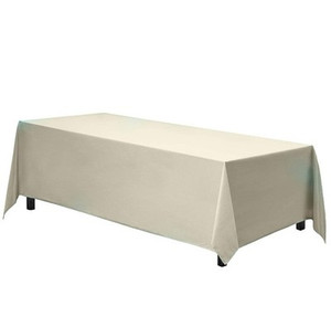 Gee Di Moda 90x156 Inch Ivory Rectangle Tablecloth – 30-Inch Floor Drop