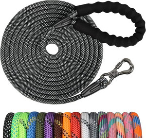 5ft Heavy Duty Rope Dog Leash - Locking Swivel Hook & Reflective