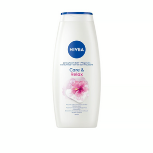 Nivea Care & Relax Foam Bath 750ml – Hibiscus, Vitamins C & E