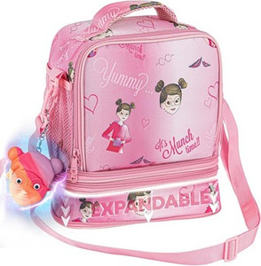 Friends On Trend Munchi Meli Girls Pink Insulated Expandable Lunch Bag
