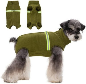 Fleece Dog Warm Winter Coat – Small Puppy Reflective Vest Bodysuit XS Green