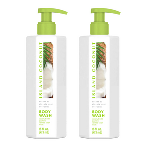 ScentWorx Island Coconut Body Wash 2-Pack – 16oz Vanilla Jasmine Musk Shower Gel