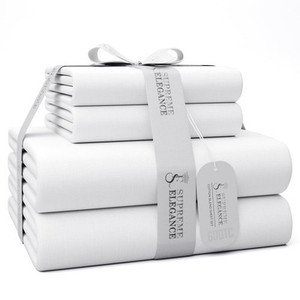 600 Thread Count Full Bed Sheet Set – Arctic White Cotton Sateen 4PC