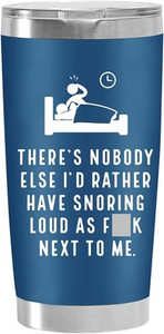 Funny Engraved 20oz Blue Stainless Steel Tumbler Gift for Snoring Couples