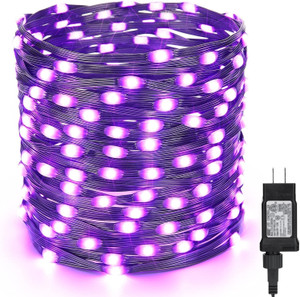 200 LED Purple Halloween String Lights 72ft – 8 Modes, Waterproof & Timer