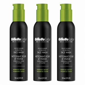 Gillette Labs Hydrating Face Wash 5 oz 3-Pack – Vitamin B3 & Sea Kelp