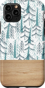 iPhone 11 Pro Boho Pine Tree Forest Teal Heavy Duty Phone Case