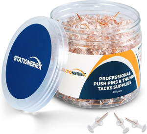 215-Pack Rose Gold Steel Push Pins for Bulletin Boards & Corkboards
