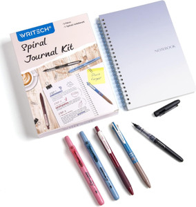 5-Piece Spiral Dotted Journaling Notebook Kit with Gel Pens & Highlighters