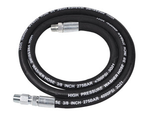YAMATIC 5-foot black steel braided pressure washer whip hose with 3/8 inch swivel steel NPT fitting connector