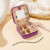 Parima Purple PU Leather Travel Jewelry Case with Velvet Interior