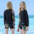 FAFSGOD Girls UPF 50+ Long Sleeve Rash Guard 2-Piece Swimsuit Set 11-12Y