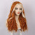 Medo Long Orange Wavy Wig 24" – Blonde Highlights, Heat Resistant Lace Front