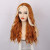 Medo Long Orange Wavy Wig 24" – Blonde Highlights, Heat Resistant Lace Front