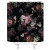 Boho Floral Shower Curtain 70x70" – Pink Black Watercolor with 12 Hooks