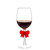 Holiday Time Christmas Red Wine Glasses Set of 2 with Red Bow – 15.5oz