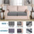 H.VERSAILTEX Grey Jacquard Stretch Sofa Seat Cushion Covers – 2 Pack