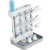 SuoXing 12-Bottle Vertical Baby Bottle Drying Rack – Space-Saving Gray