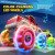 Kigwux 4-Pack Light-Up Monster Truck Toys with Take-Apart Drill for Kids