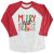 Spunky Pineapple Merry and Bright Christmas Raglan Tee – Kids Size 6T