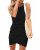 Btfbm Women's Sleeveless Ruched Bodycon Mini Dress – Black, Size M