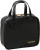 YNGVE Black PU Leather Waterproof Makeup Bag – Multi-Compartment Travel Organizer