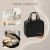 YNGVE Black PU Leather Waterproof Makeup Bag – Multi-Compartment Travel Organizer