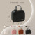 YNGVE Black PU Leather Waterproof Makeup Bag – Multi-Compartment Travel Organizer