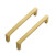 Ravinte 5" Brushed Brass Square Cabinet Handles – 10-Pack Zinc Drawer Pulls