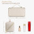 TBOLINE Large Waterproof Travel Makeup Bag – White Checkered PU Leather