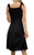 SAMPEEL Black Sleeveless Square Neck Smocked Midi Dress for Women