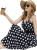Women's Navy Polka Dot Boho Floral Maxi Dress with Pockets – Size M