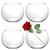 Set of 4 Clear Glass 6" Bubble Bowl Vases – Candle Holder & Wedding Decor