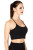 Women's Soft Padded Medium Support Racerback Sports Bra – Black, Size M