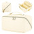 TBOLINE Large Travel Makeup Bag – White Checkered Waterproof PU Leather Organizer