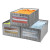 FATMOON 3-Pack Foldable Grey Linen Fabric Storage Bins with Clear Window