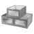 FATMOON 3-Pack Foldable Grey Linen Fabric Storage Bins with Clear Window