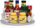 Gestone 11.2" Lazy Susan Turntable Organizer with 3 Removable Clear Bins