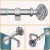 QITERI Adjustable Curtain Rod 48"–86" | 1" Silver Rod with Translucent Finials