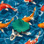 FLFK 6-Piece Fish Peel-and-Stick Vinyl Wall Decals 15.74x15.74 in