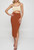 Duigluw Women's Square Neck Cutout Ribbed Bodycon Midi Dress - Sleeveless