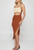 Duigluw Women's Square Neck Cutout Ribbed Bodycon Midi Dress - Sleeveless