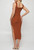 Duigluw Women's Square Neck Cutout Ribbed Bodycon Midi Dress - Sleeveless