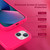 K TOMOTO iPhone 13 Hot Pink Liquid Silicone Shockproof Case with Microfiber Lining