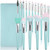 DUAIU 16-Piece Blue Wooden Handle Makeup Brush Set with Travel Bag