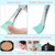 DUAIU 16-Piece Blue Wooden Handle Makeup Brush Set with Travel Bag