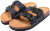 Girls Black Glitter Thong Slide Sandals – Flat Open Toe, Size 11.5